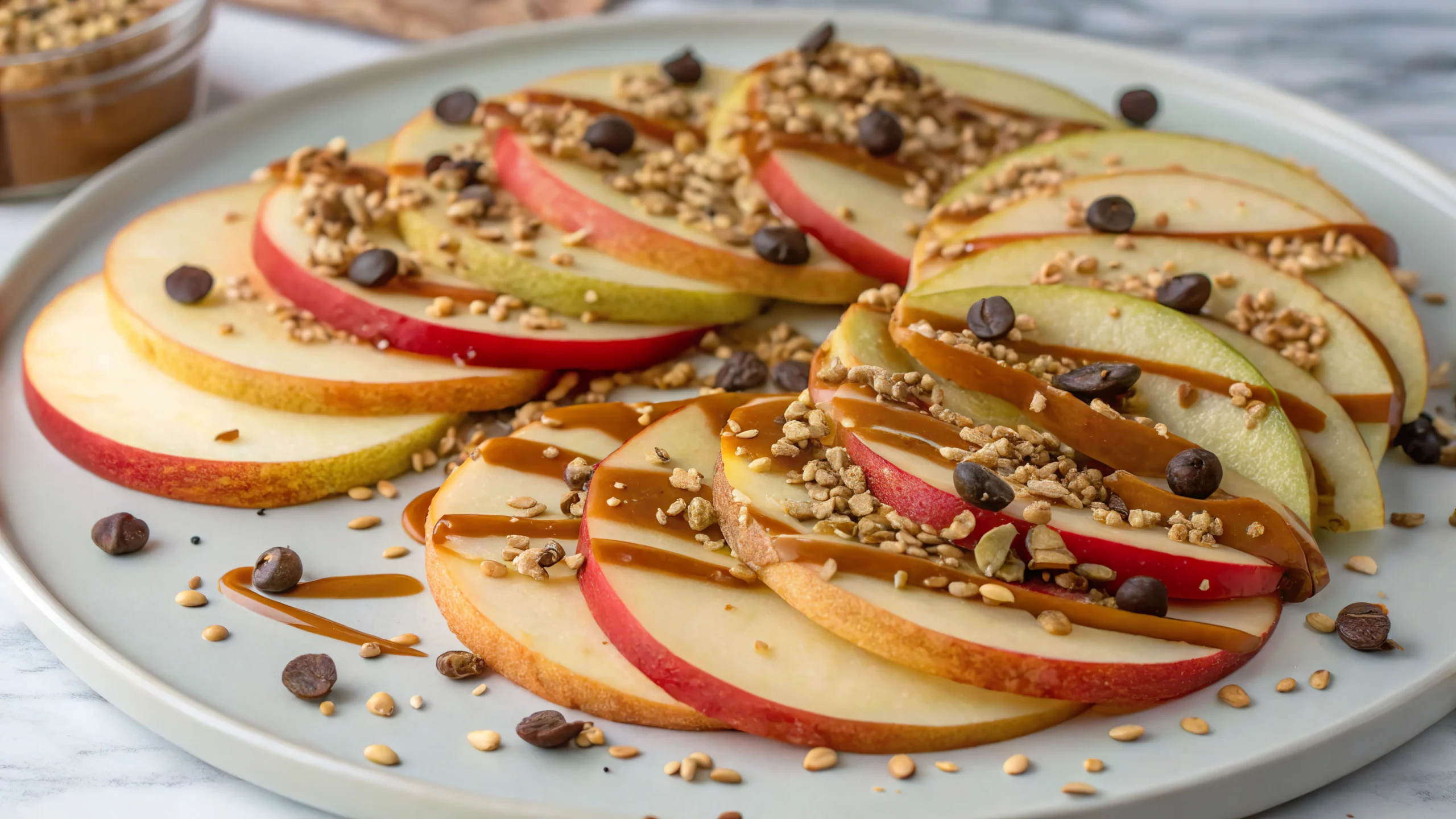Healthy Apple Nachos with Peanut Butter